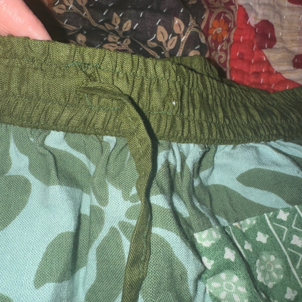 Green Patchwork Shorts - image 3